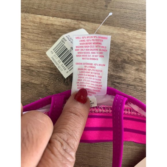 Circo infant baby 2 piece Swimsuit Purple stripes Fuchsia, bikini with flower - Picture 6 of 6